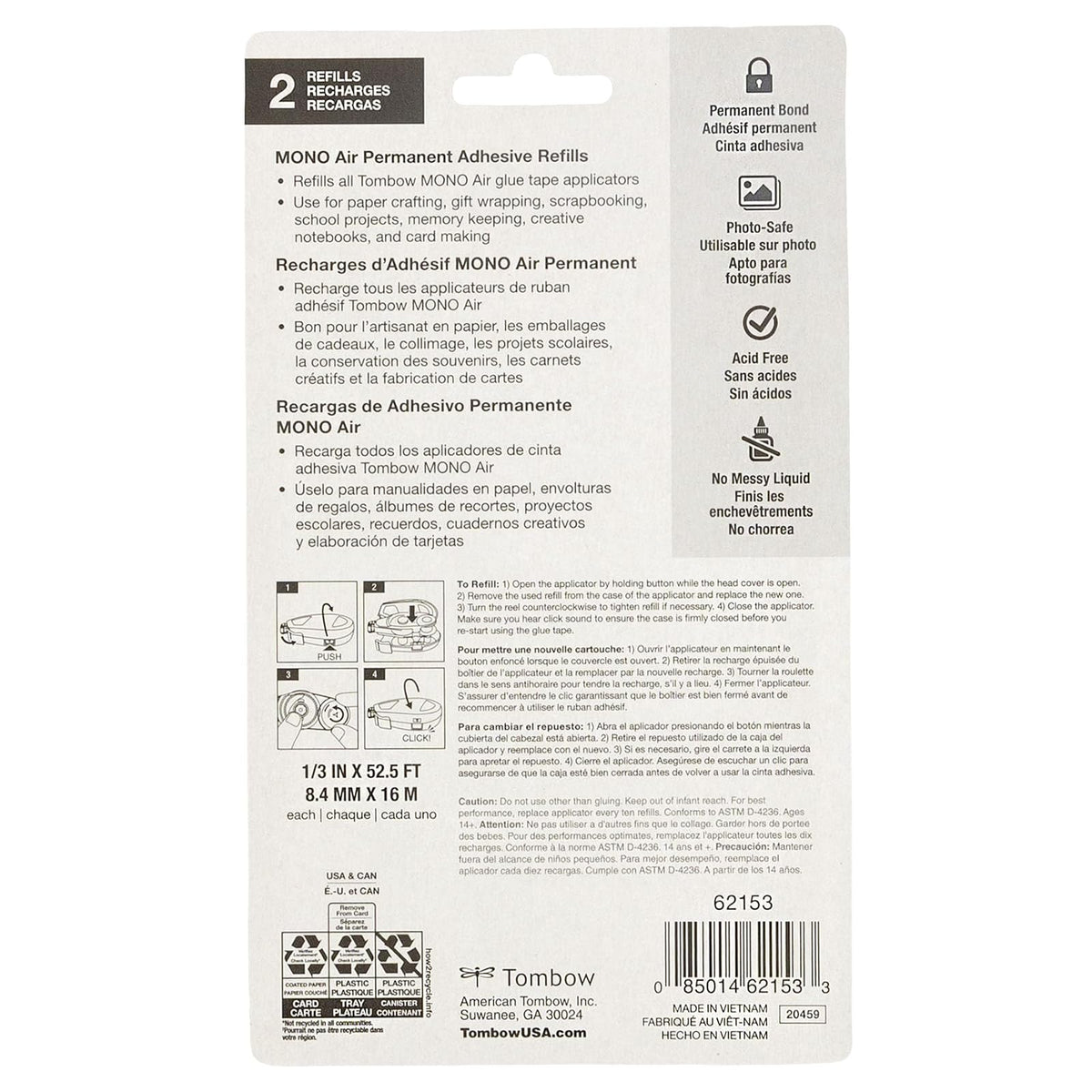 Tombow overol Air Touch calcomanía, paquete de 2 recambios
