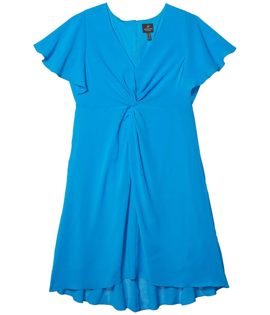 Adrianna Papell Women's Twist Front Gauzy Crepe Dress