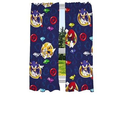 Franco - Juego de Cortinas para Ventana para habitación Infantil, 82 x 63 Pulgadas, Sonic The Hedgehog, Anime