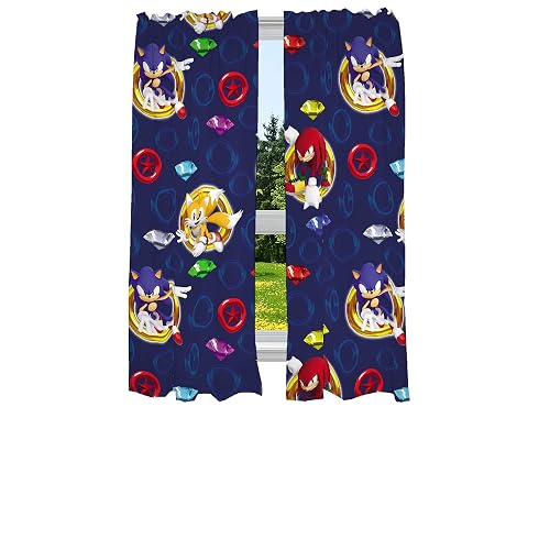 Franco - Juego de Cortinas para Ventana para habitación Infantil, 82 x 63 Pulgadas, Sonic The Hedgehog, Anime