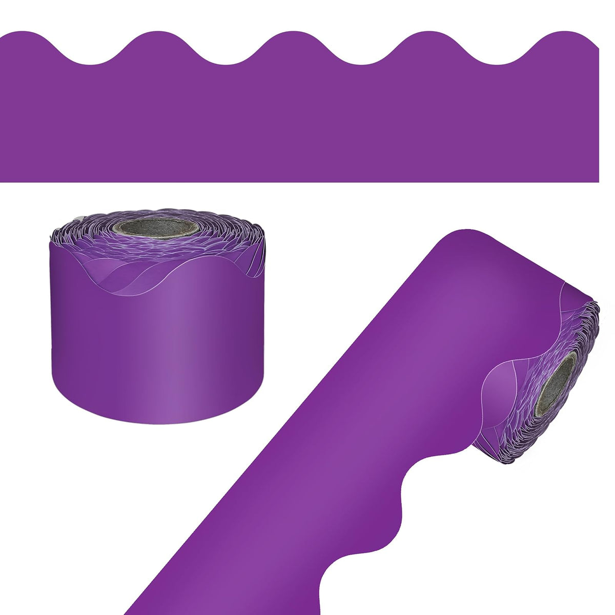 Carson Dellosa - Tablero de anuncios de 65 pies, 1 rollo de ribete festoneado para pizarrón blanca enrollable, corcho y pósterboard, fiestas, decoración de oficina y decoración de aula