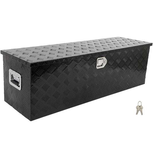 SCITOO - Caja de herramientas de aleación de aluminio resistente de 49 pulgadas, caja de herramientas de aluminio para remolque, caja de aluminio para camioneta, cama, caravana, remolque, rectángulo