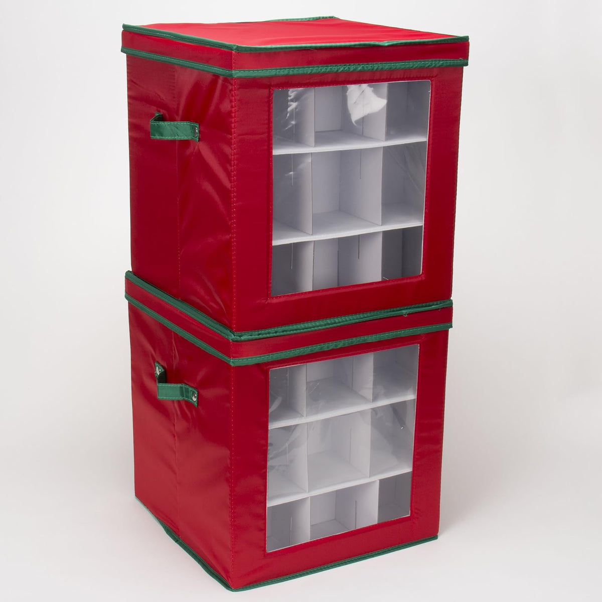Household Essentials – Caja de Almacenamiento de día Festivo, Color Verde y Rojo, 27-Piece Ornament