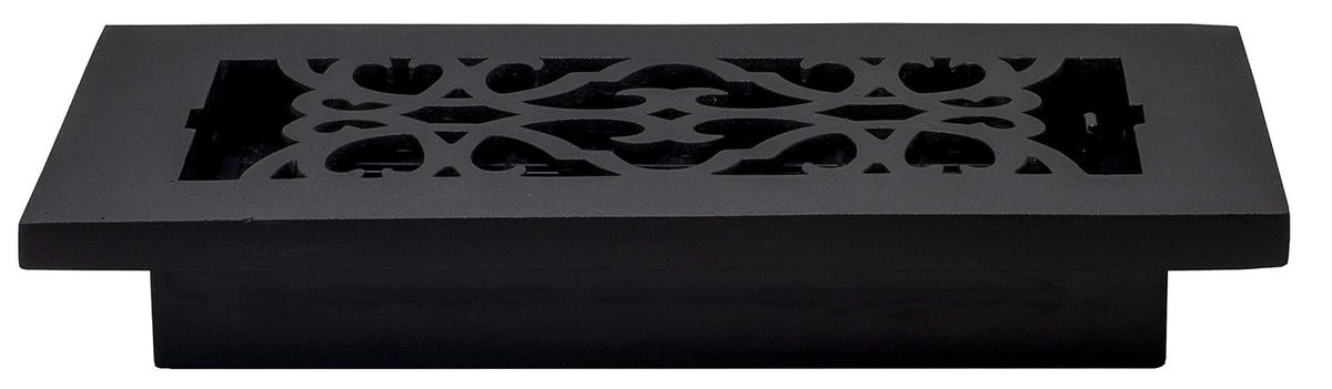 Decor Grates AC408-BLK - Registro victoriano para piso, 4 x 8 pulgadas, hierro fundido, negro