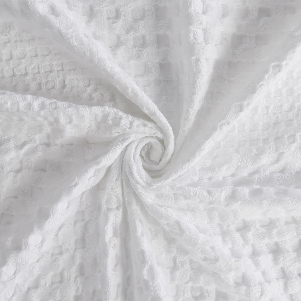 Madison Park Arlo 100% Cotton Shower Curtain, Texture Waffle Weave Design 800 gsm Hotel Quality, Soft Trendy Bathroom Décor, Machine Washable, Bathtub Fabric Privacy Screen, 72" x 72", White