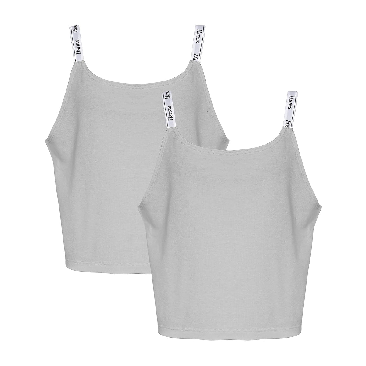 Hanes Originals playera crop con tirantes para niña - XL - Gris