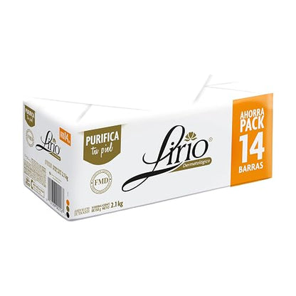 Jabón de Tocador Lirio Dermatológico 14 Piezas de 150 g c/u – Limpia y Purifica la Piel