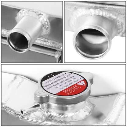 DNA Motoring Radiador de Aluminio de 3 Filas con Cubierta de Ventilador Compatible con Ford Mustang V8 1969-1970, Maverick Comet 1971-1973, RA+FS-FM69V8-3