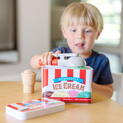 Melissa & Doug Juego de Cono Magnético para Servir y Apilar Bolas de Helado, Comida de Juguete, Estimula la Interacción Social (8 Piezas) - Certificados FSC