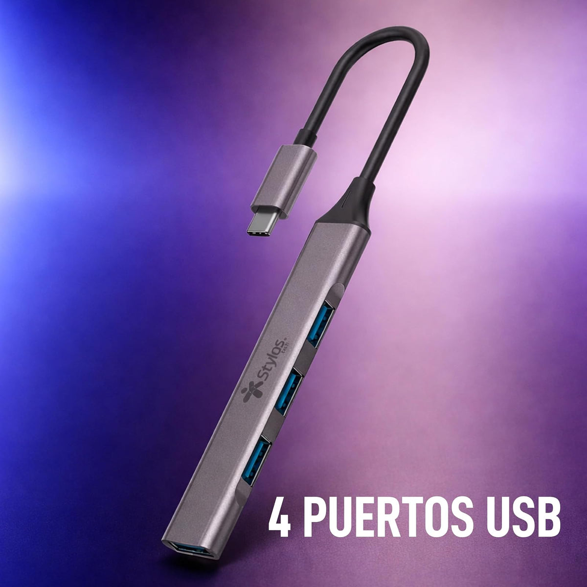 Hub de 4 Puertos USB a Tipo C Stylos Tech