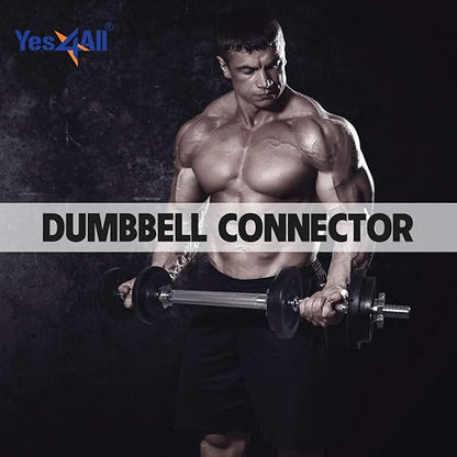 Yes4All Barra para Mancuernas de 1 y 1.15 Pulgadas para Mancuernas Ajustables 40, 50 y 60 Lb, Barra para Pesas, Conector de Mancuernas para Ejercicio y Entrenamiento en Casa