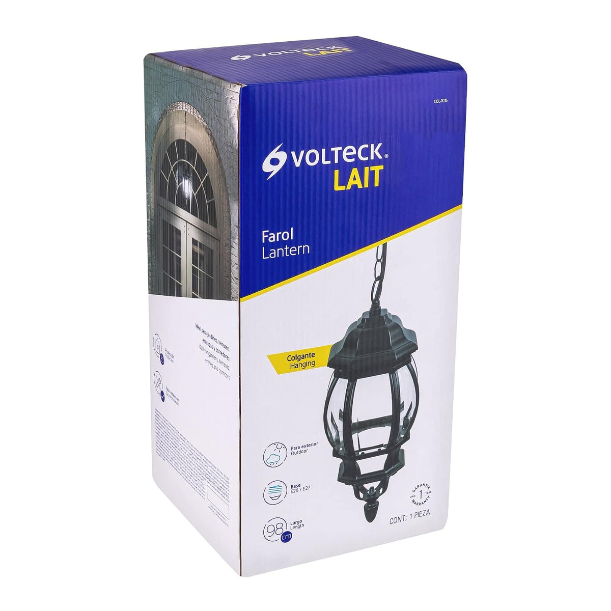 Volteck Lait COL-101S, Colgante farol, negro, 1XE26