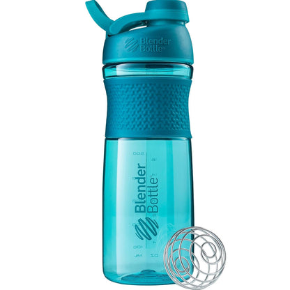 BlenderBottle SportMixer Botella Mezcladora con Tapa Giratoria y Batidor BlenderBall - verde azulado - 28 oz