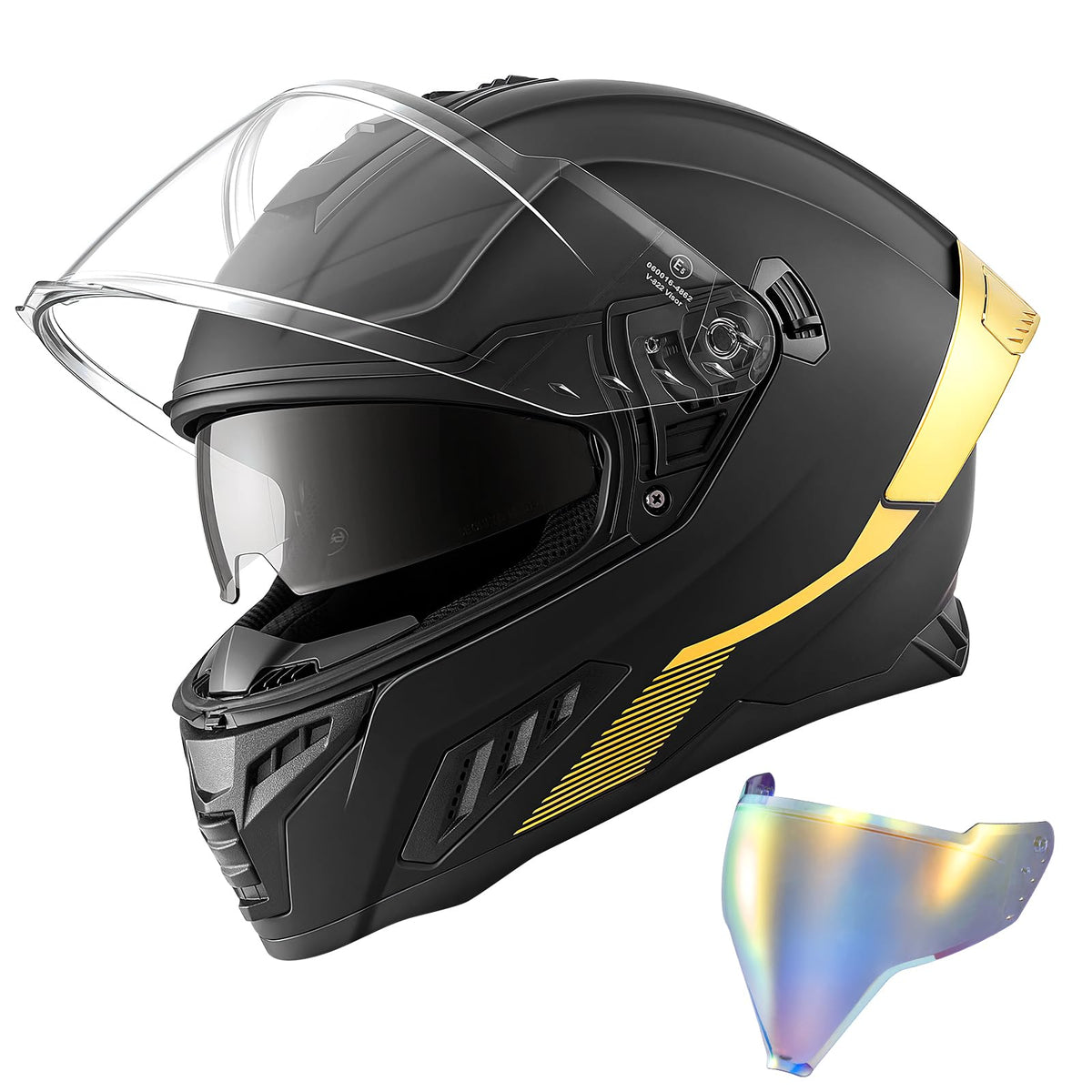 VEVOR Casco de Moto Integral Talla L, Casco Integral para Motocicleta con Visera Doble, Carcasa de ABS, Ligero y Cómodo para Adultos, para Motocross y Motociclismo Urbano, Homologado por Dot y ECE
