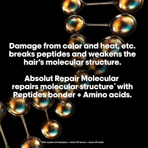 L'Oréal Professionnel Absolut Repair Molecular Leave In | Para cabello muy dañado a nivel molecular. Mascarilla leave-in que protege sin enjuague, con protección térmica.