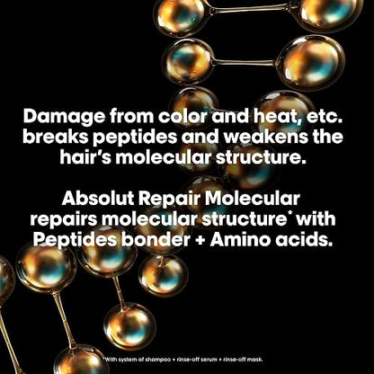 L'Oréal Professionnel Absolut Repair Molecular Leave In | Para cabello muy dañado a nivel molecular. Mascarilla leave-in que protege sin enjuague, con protección térmica.