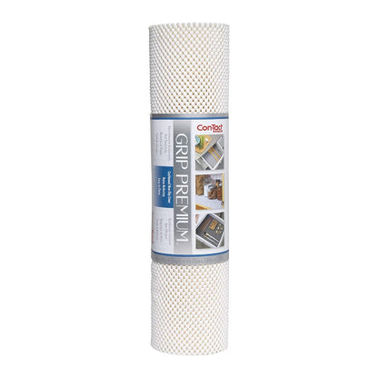Con-Tact Brand Grip - Forro de Estante de Alta Calidad, Grueso y no calcomanía, Multiusos y fácil de Usar, 18 x 10 pies, Blanco, Paquete de 1