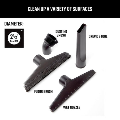 CRAFTSMAN CMXZVBE38802 2-1/2 pulgadas. Kit de accesorio para aspiradora de grado industrial para limpiar tu hogar, se adapta a 2-1/2 pulgadas. Diámetros de manguera
