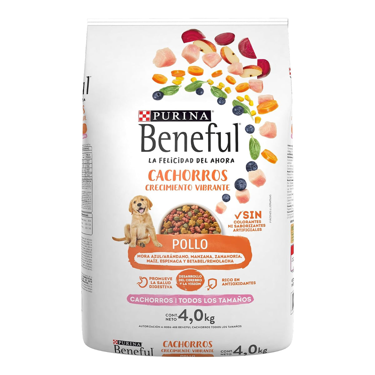 Purina Beneful Cachorro Todos los Tamaños Crecimiento Vibrante Sabor Pollo 4Kg