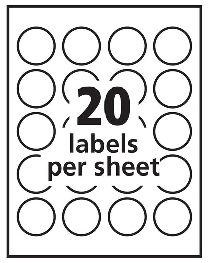 Avery 6582 - Etiquetas redondas multiusos transparentes y (diámetro de 4 cm, 500 unidades)