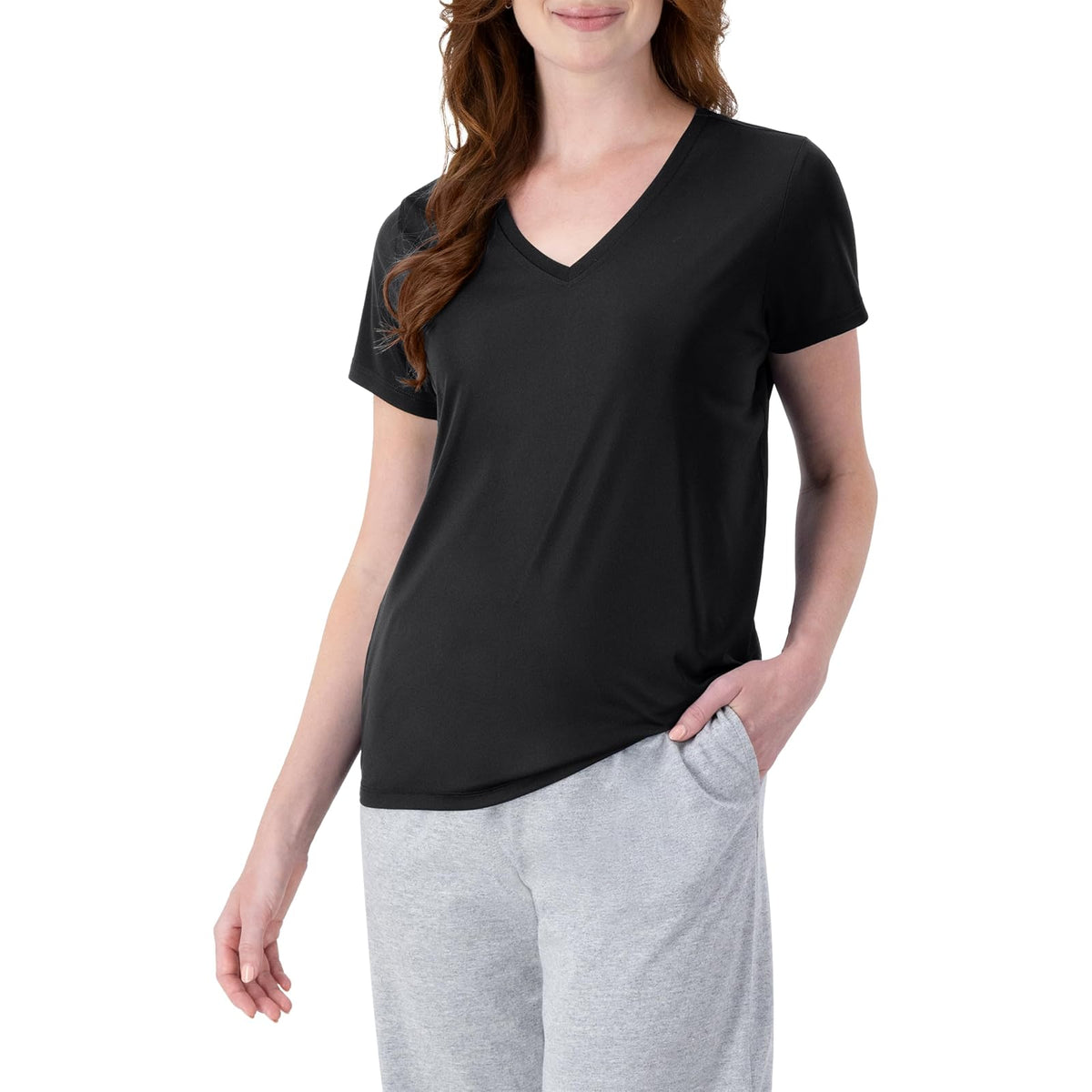 Hanes Sport Cool DRI playera de cuello en V para mujer - Negro - - CH
