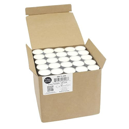 Stonebriar dtl-100 – 8 larga quema velas – 8 horas – blanco – sin perfume – 100 unidades, Blanco, 200 Pack (6-7 Hour), 1, 100