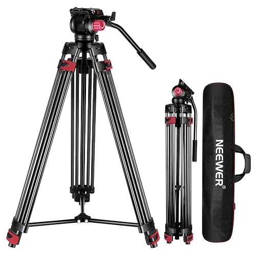 NEEWER 79"/200cm Video Trípode, Resistente Aleación de Aluminio Trípode | Soporte con 360° Fluid Drag Head, Placa de Liberación Rápida Compatible con Canon Nikon Sony DSLR, para Cámara, Camcorder