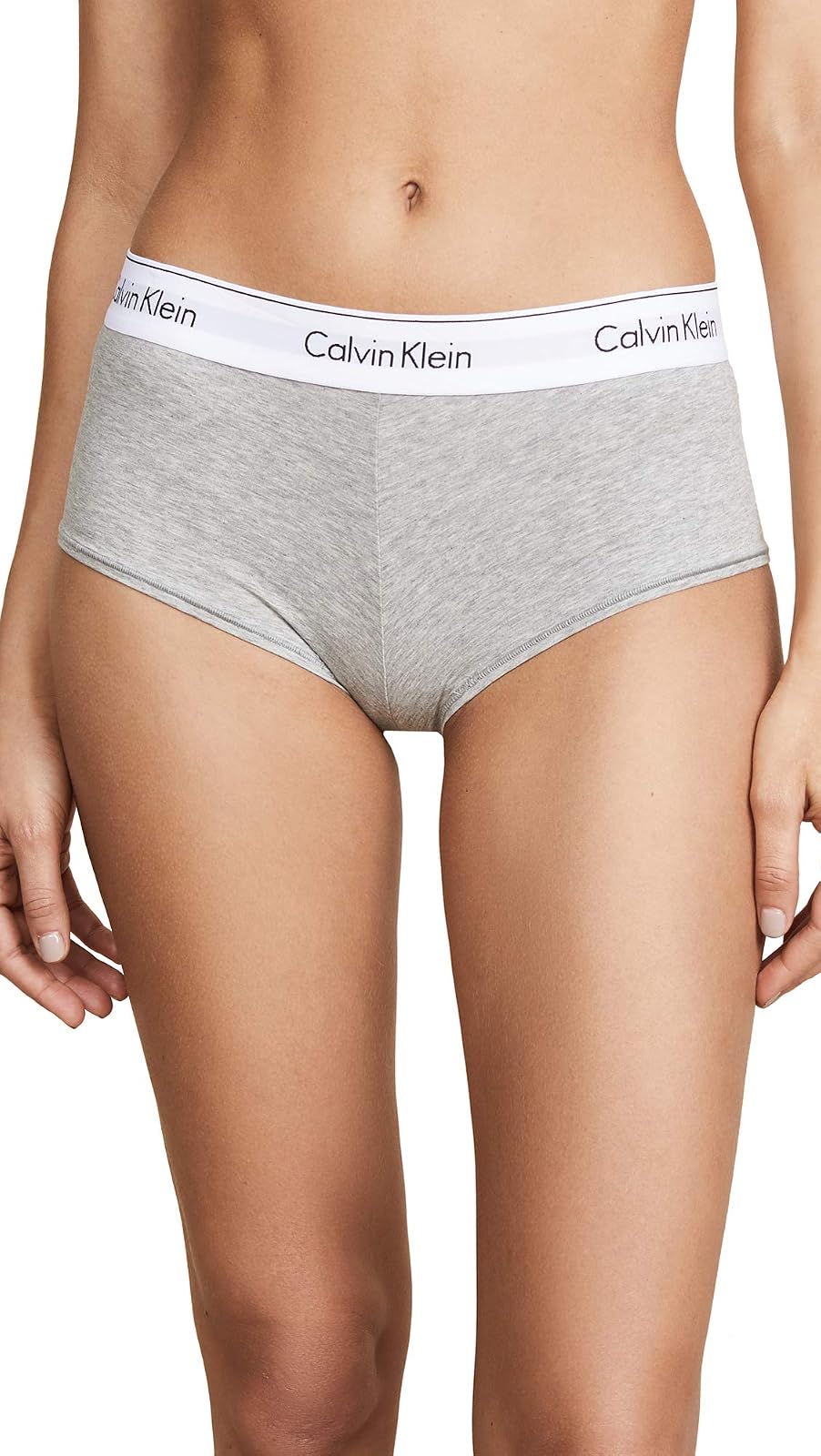 Calvin Klein Pantalón Corto de Algodón Moderno para Mujer - G - Gris Brezo