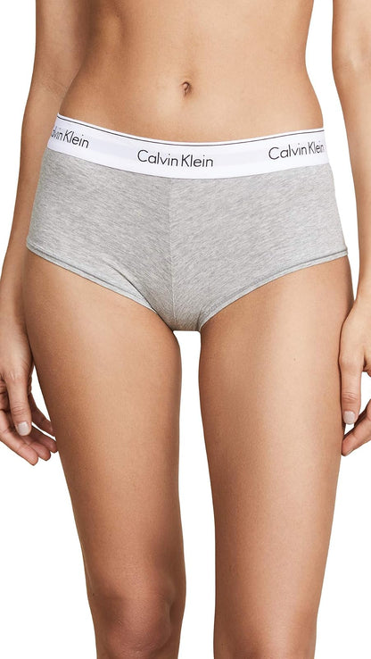 Calvin Klein Pantalón Corto de Algodón Moderno para Mujer - G - Gris Brezo