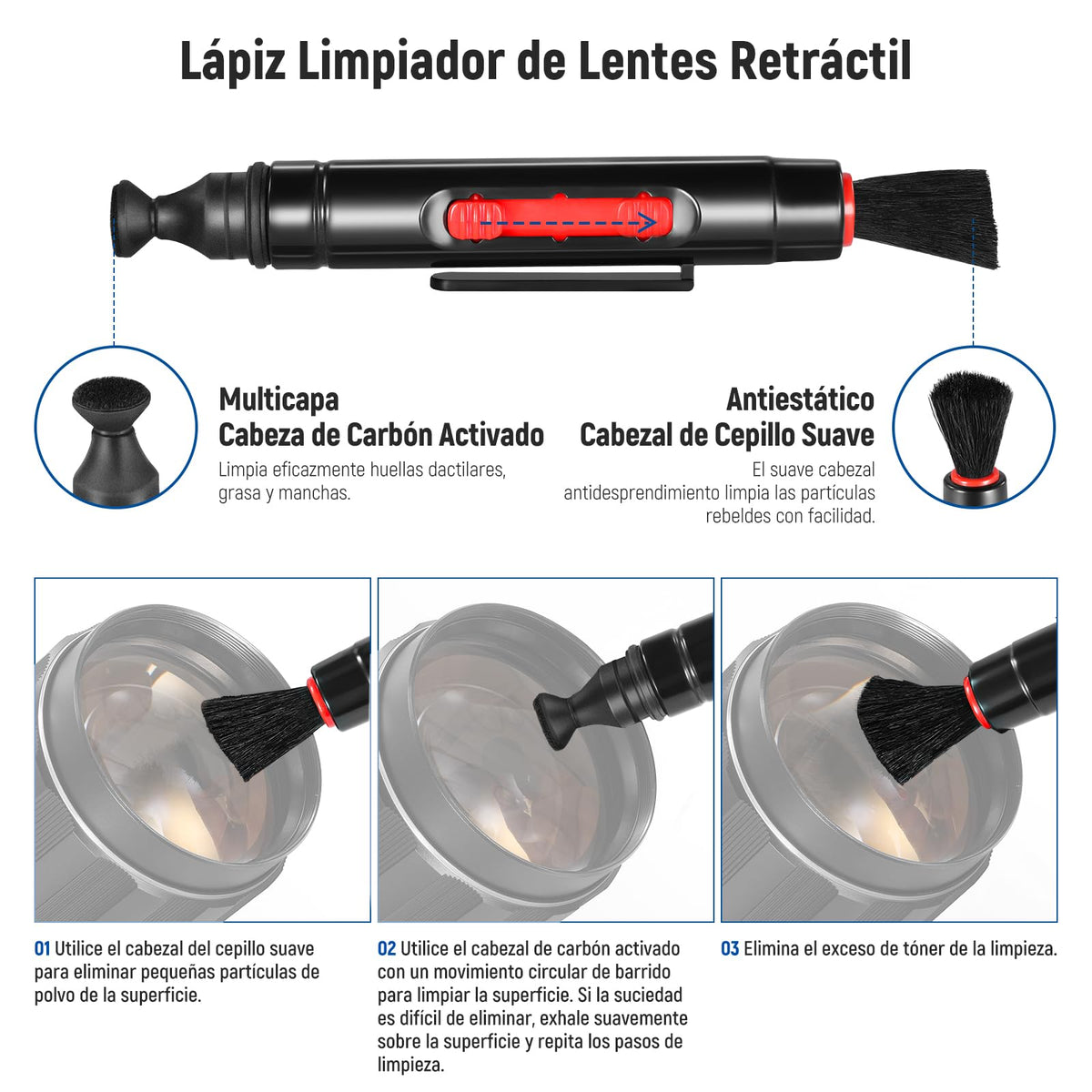 NEEWER Juego 82mm Lente Filtros ND, ND16/ND32/ND64/ND1000, Pluma de Limpieza de Lentes, Bolsa de Filtro, Kit de Accesorios de Filtro HD Compatible con Canon Nikon Sony Cámara Lentes