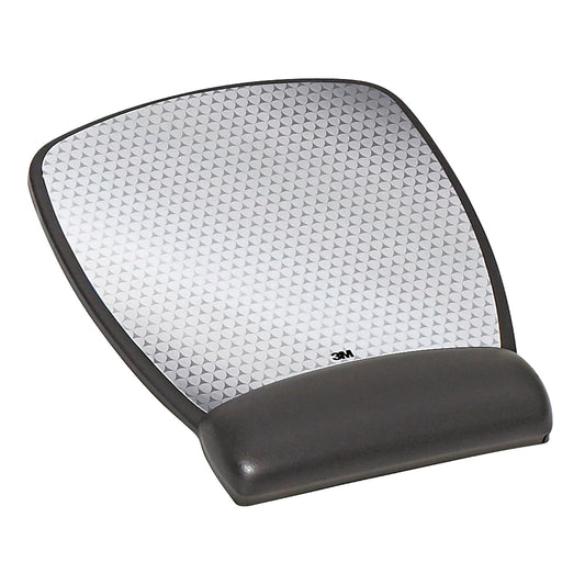 3M Precise Mouse Pad with Gel Wrist Rest, Soothing Gel Comfort with Durable, Easy to Clean Leatherette Cover, Optical Mouse Performance and Battery Saving Design, 8.6" x 6.8", Black (MW309LE)