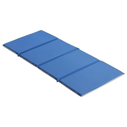 ECR4Kids Value 4-Fold Daycare Rest Mat, Blue and Grey (1" Thick)