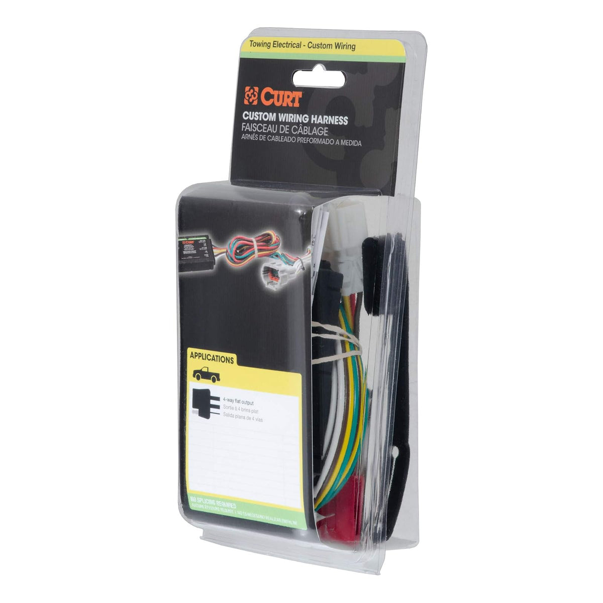 Curt 55580 Arnés de cableado de Remolque Personalizado de 4 Pines para el Lado del vehículo, Compatible con Toyota Sienna