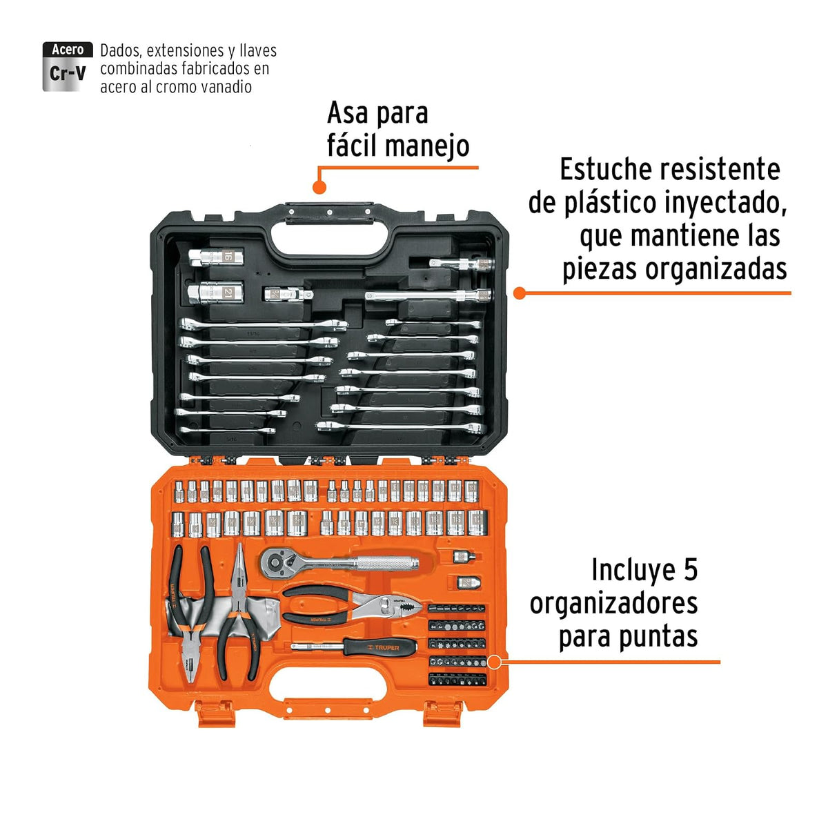 Truper SET-124, Juego de herramienta, 119 piezas