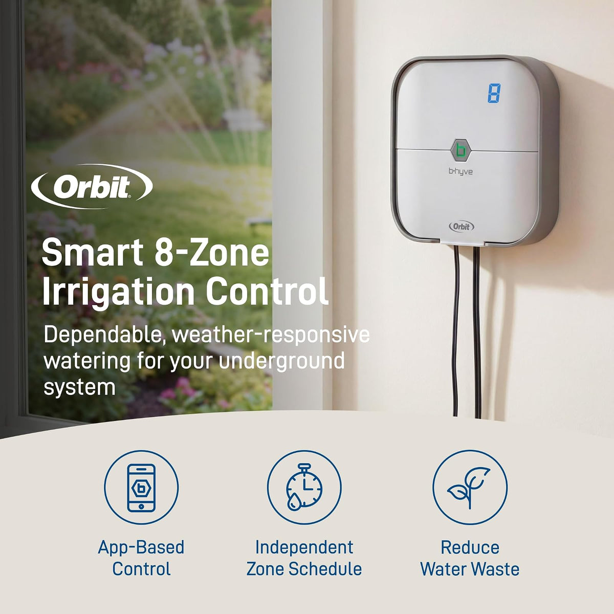Orbit B-hyve driver inteligente de aspersor para interiores de 8 zonas
