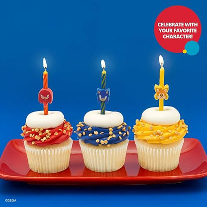Sonic The Hedgehog - Velas de pastel de 6 cumpleaños con sonic, nudillos y colas, para fiesta Sonic