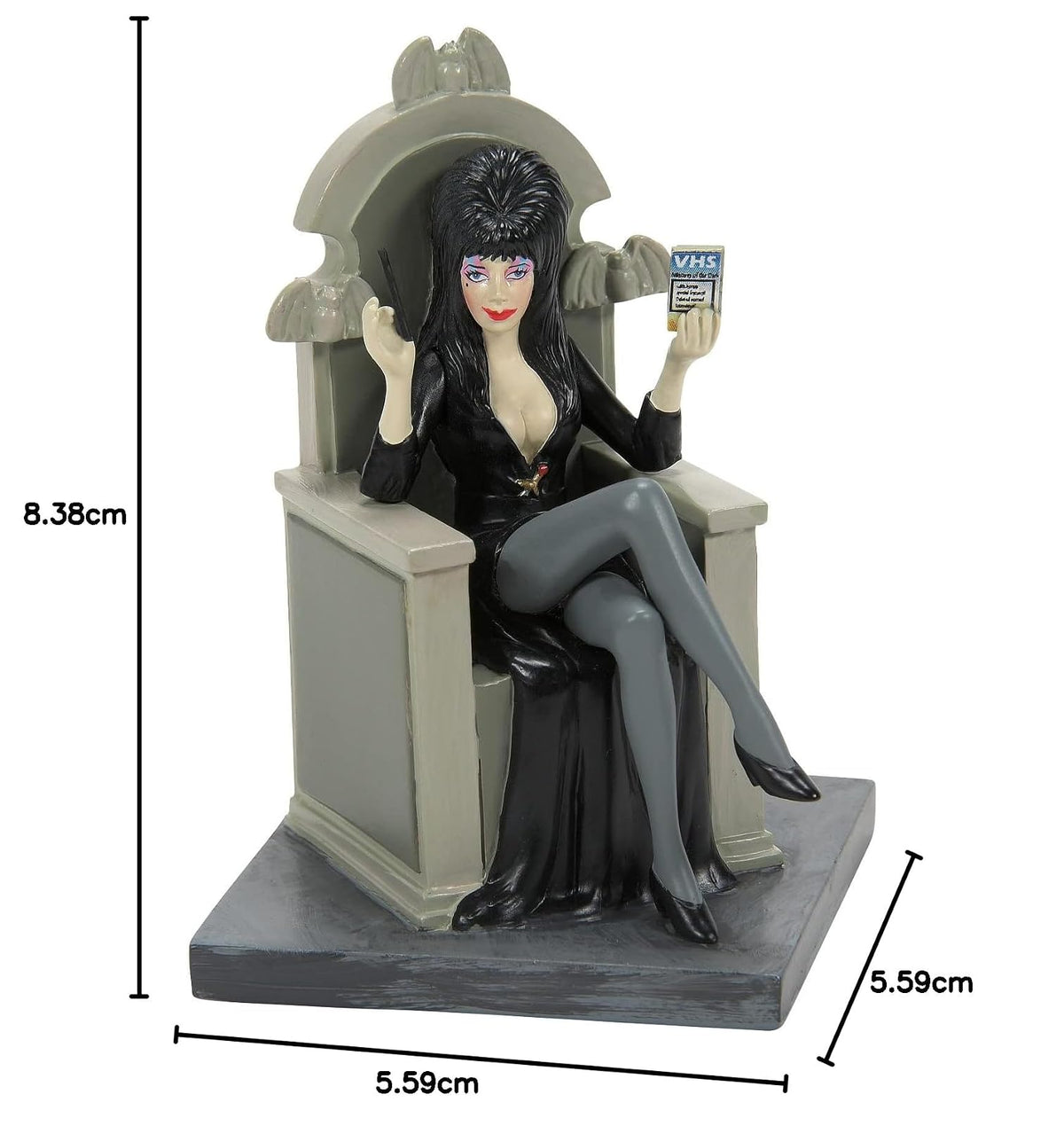 Department 56 Elvira Mistress of The Dark Village - Figura de autógrafos de Firma, 3.3 Pulgadas, Multicolor