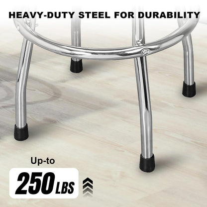 Torin ATRP6185B-1 - Taburete de Bar Giratorio: Asiento Acolchado de Automóvil/Tienda con Patas cromadas, Negro