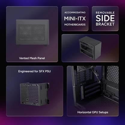 Cooler Master NR200 SFF - Caja Mini-ITX con Panel ventilado, GPU de Triple Ranura, sin Herramientas y accesibilidad de 360 Grados, sin Elevador PCI