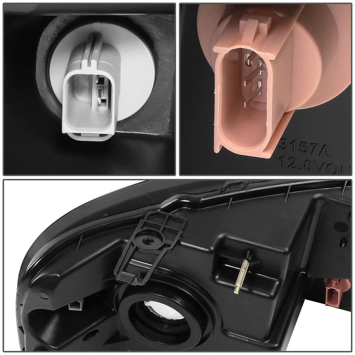 DNA Motoring HL-OH-F1504-SM-CL1 Faros Halógenos Lente Ahumada Repuesto F-150 04-08, Mark LT 06-08