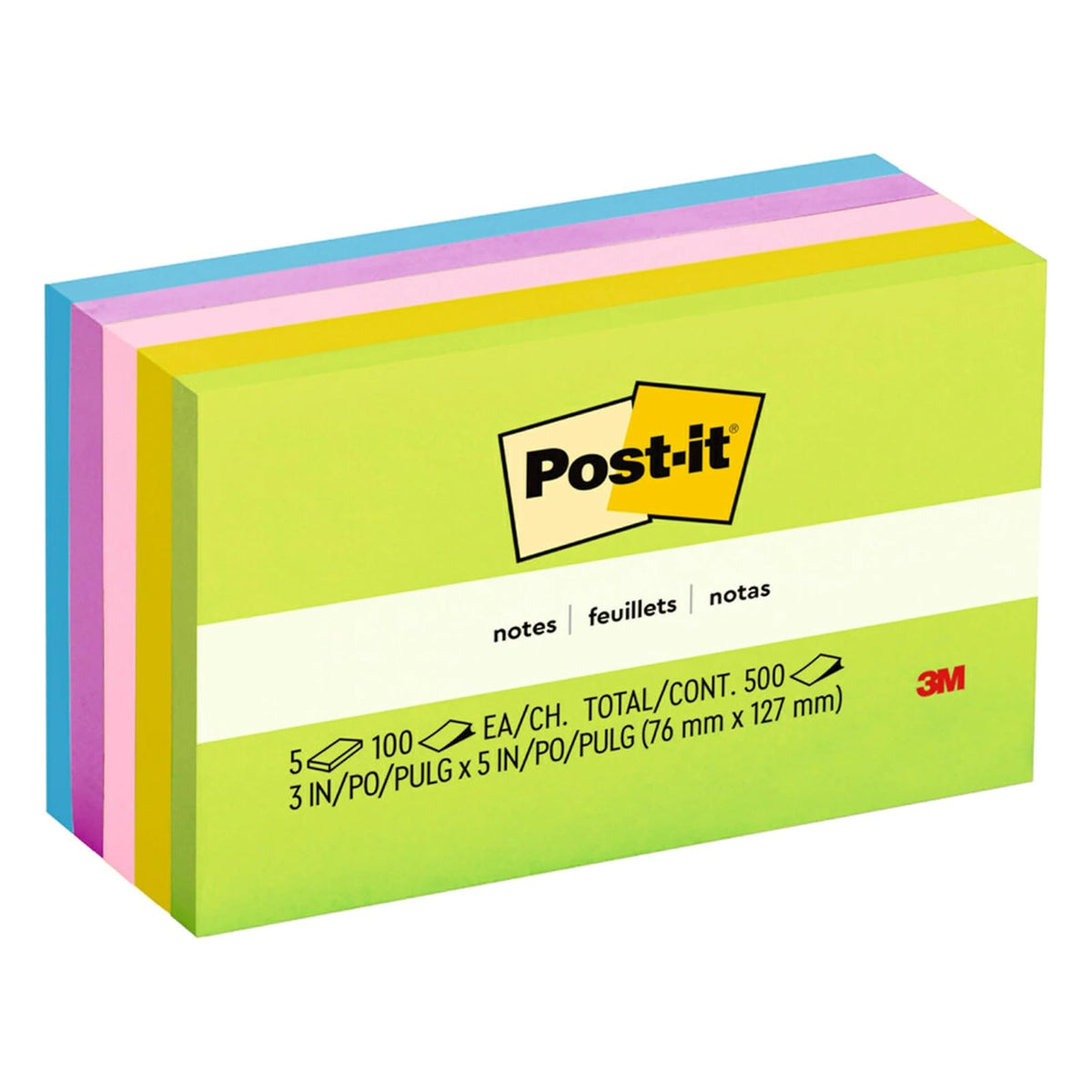 Post-it Notes - Bloc de notas adhesivas, 3 x 5 pulgadas, Colección Jaipur, 5 Pads