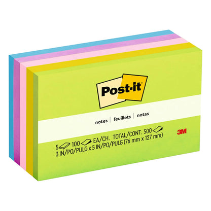 Post-it Notes - Bloc de notas adhesivas, 3 x 5 pulgadas, Colección Jaipur, 5 Pads