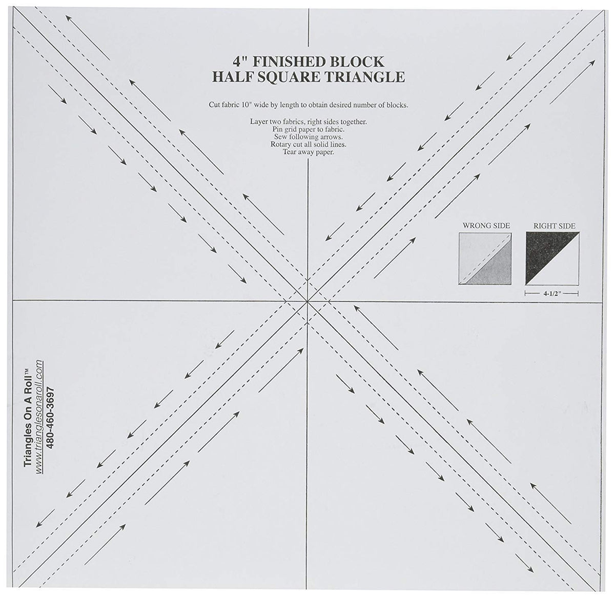 Triángulos en un Rollo de la Mitad Square, 10,2 cm