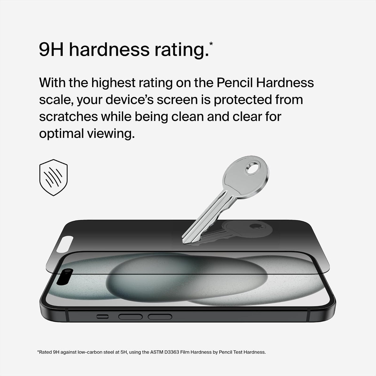 Belkin Protector de Pantalla de Vidrio Templado de Privacidad para iPhone 15 y 14 Pro, Resistente a Arañazos, Incluye Bandeja de Alineación para Aplicación Sin Burbujas