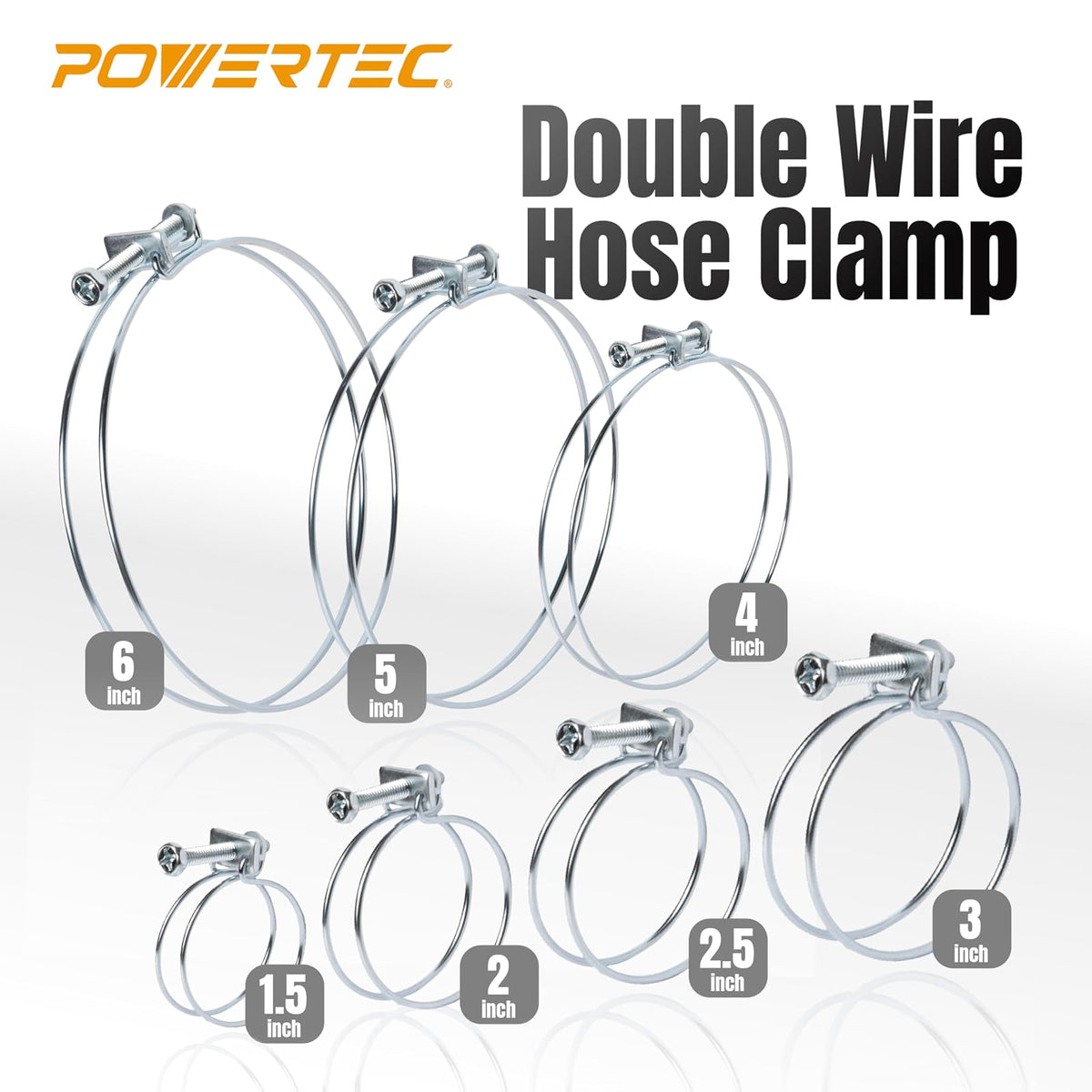 Powertec 70101 abrazadera de manguera de alambre de 4 pulgadas, paquete de 5
