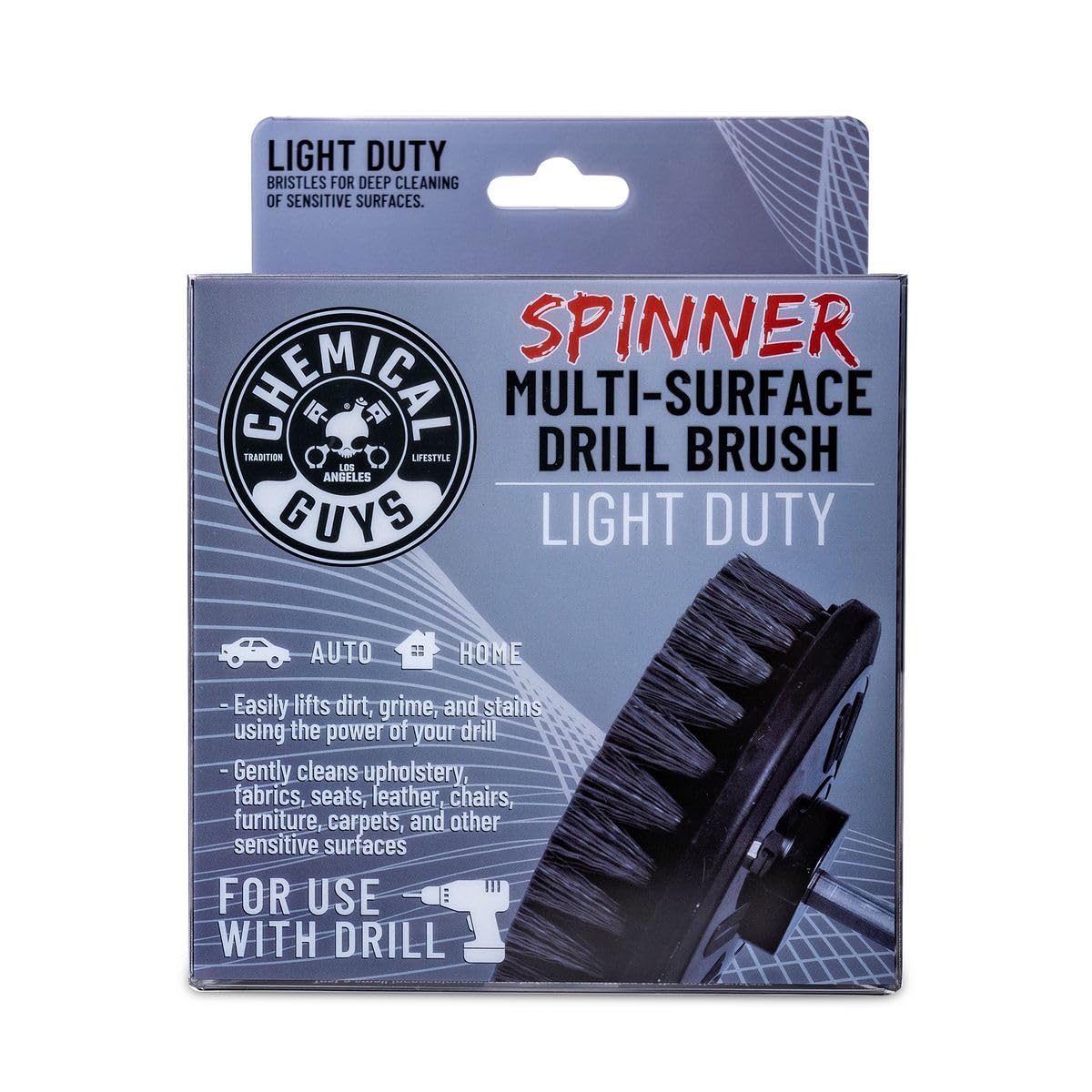 Chemical Guys ACC506 Accesorio de Cepillo Giratorio Multisuperficie para Taladro Estándar, Gris