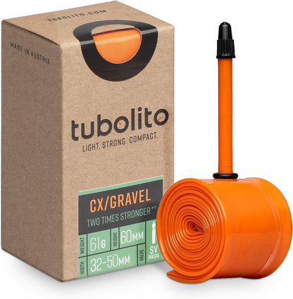Tubolito - CX/Gravel Tubo Lightweight Bike Inner Tube | Light, Strong, Compact, Durable, Puncture and Pinch Flat Protection | for Cyclocross, Gravel, Hybrid Bicycle | Presta Valve, for 700c