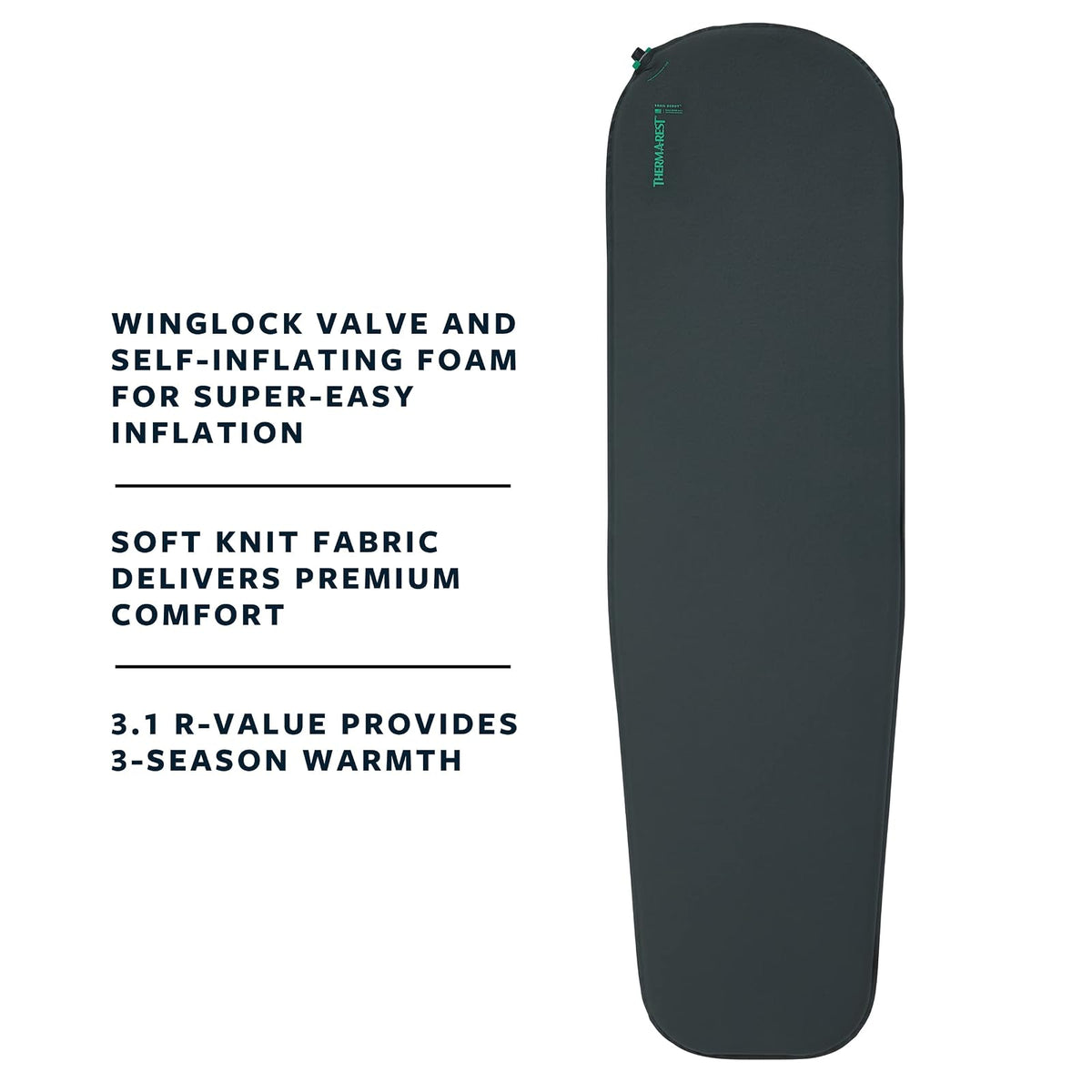 Therm-a-Rest Trail Scout - Almohadilla de Dormir autoinflable para Acampar y mochilero, Regular, 72 x 20 Pulgadas