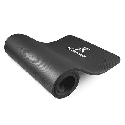 ProsourceFit - Colchoneta Extra Gruesa para Yoga y Pilates, 13 mm (½») y 180 cm de Largo, de Alta Densidad, con cómoda Espuma y Correa de Transporte
