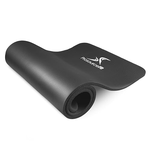 ProsourceFit - Colchoneta Extra Gruesa para Yoga y Pilates, 13 mm (½») y 180 cm de Largo, de Alta Densidad, con cómoda Espuma y Correa de Transporte